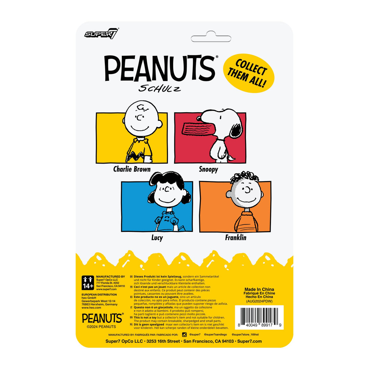 Super7 Charlie Brown 3.75-inch figure front view for shelf-friendly display