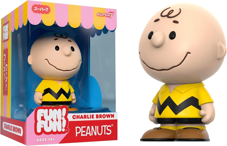 Super7 Charlie Brown yellow figure front pose for versatile shelf display