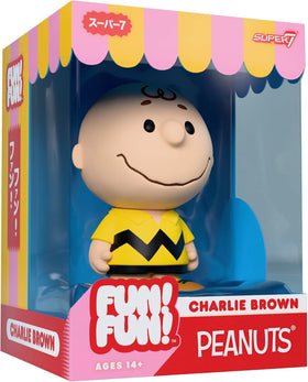 Super7 Charlie Brown yellow figure side view, perfect for collectors' display