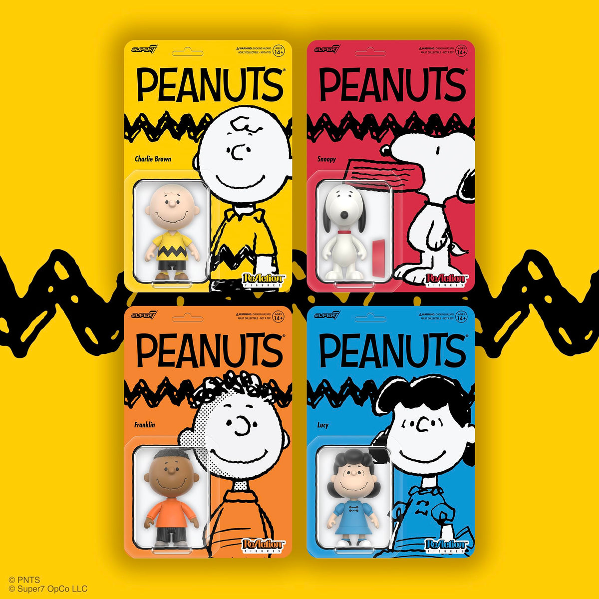 Super7 Charlie Brown in yellow shirt zigzag symbol for fans