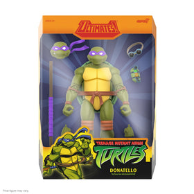 Donatello Ultimates figure with bow staff accessory for dynamic action poses.