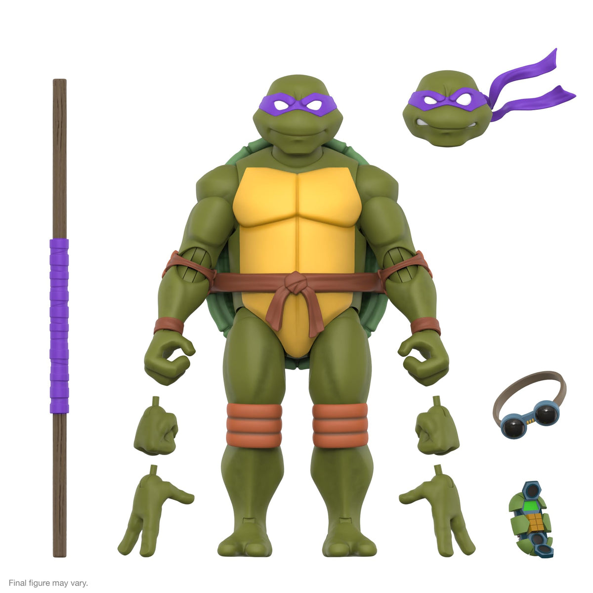 Super7 Donatello Ultimates figure with detailed sculpt and premium paint for display and collection.