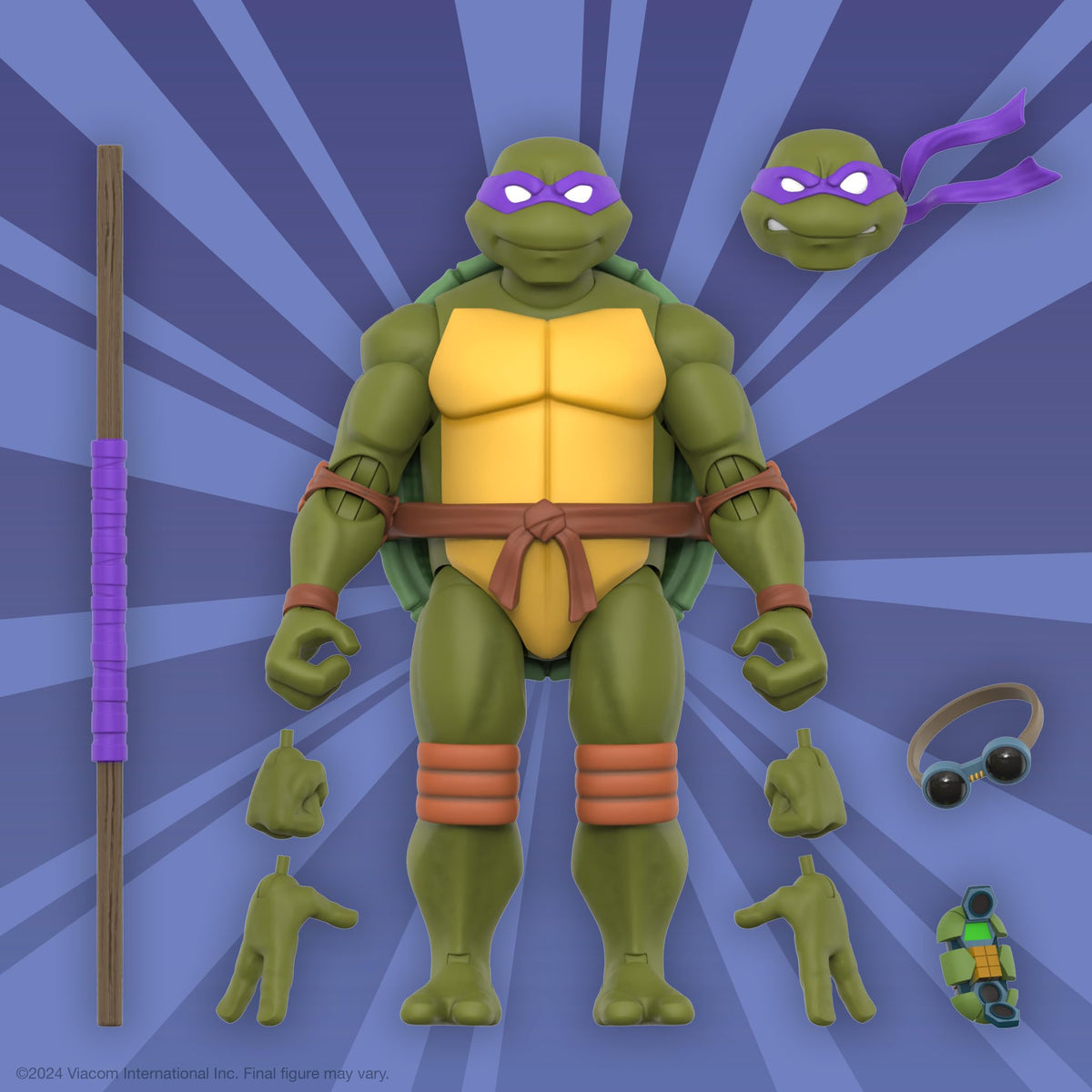 Interchangeable hands for Super7 Donatello Ultimates enhance pose variety and scenes.