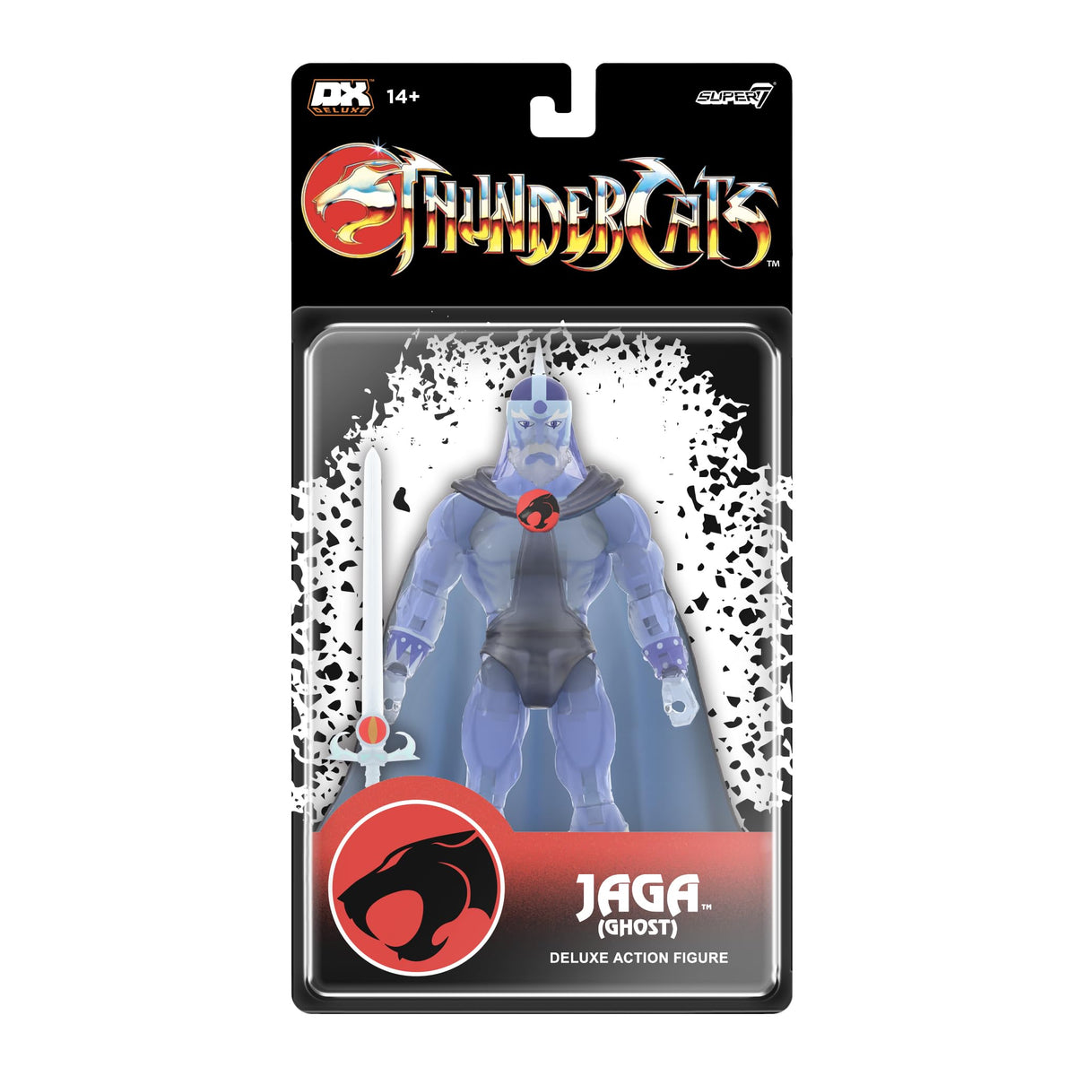 Super7 Ghost Jaga Deluxe figure front view with translucent blue-white tones