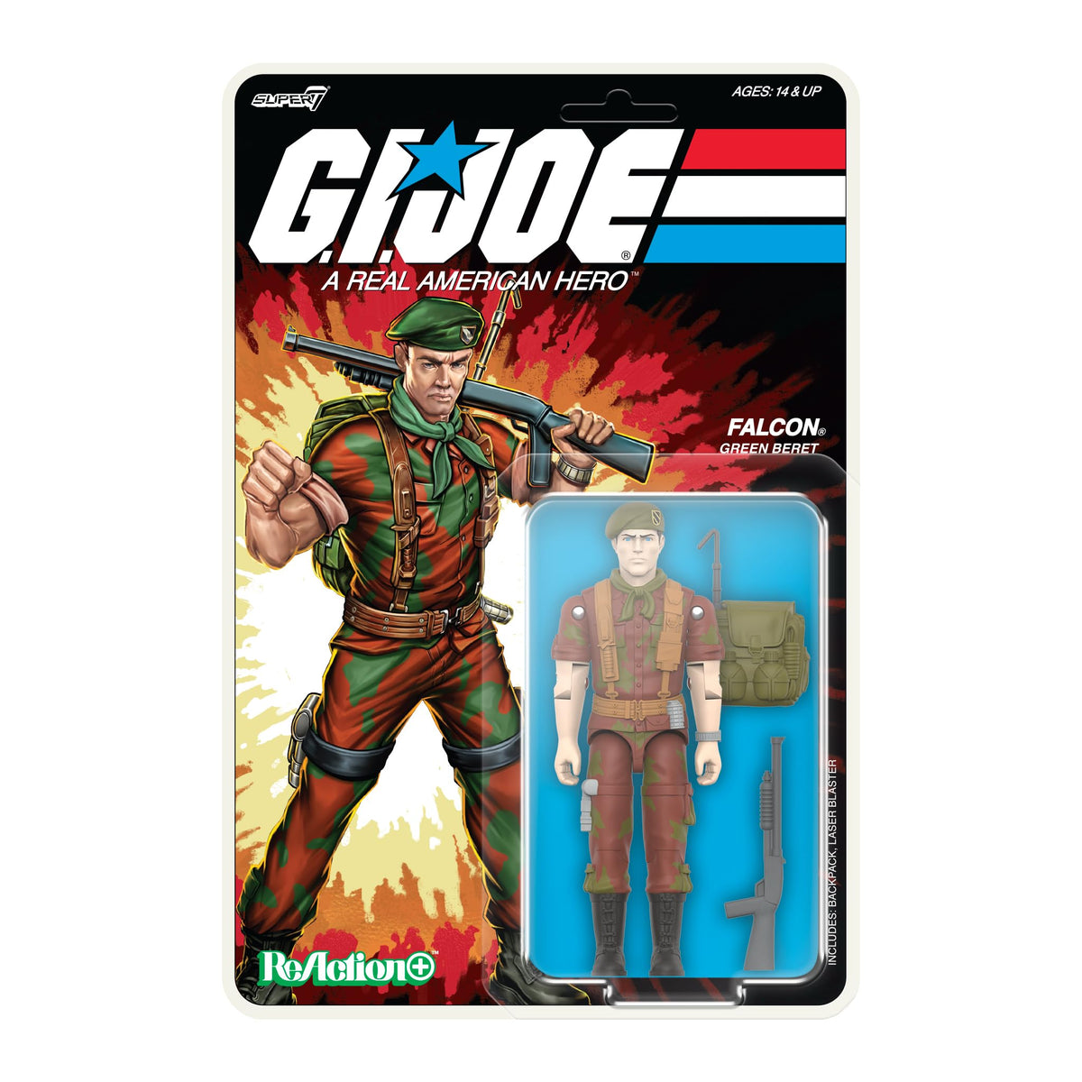 Lt. Falcon with authentic backpack for action-packed battle re-enactments