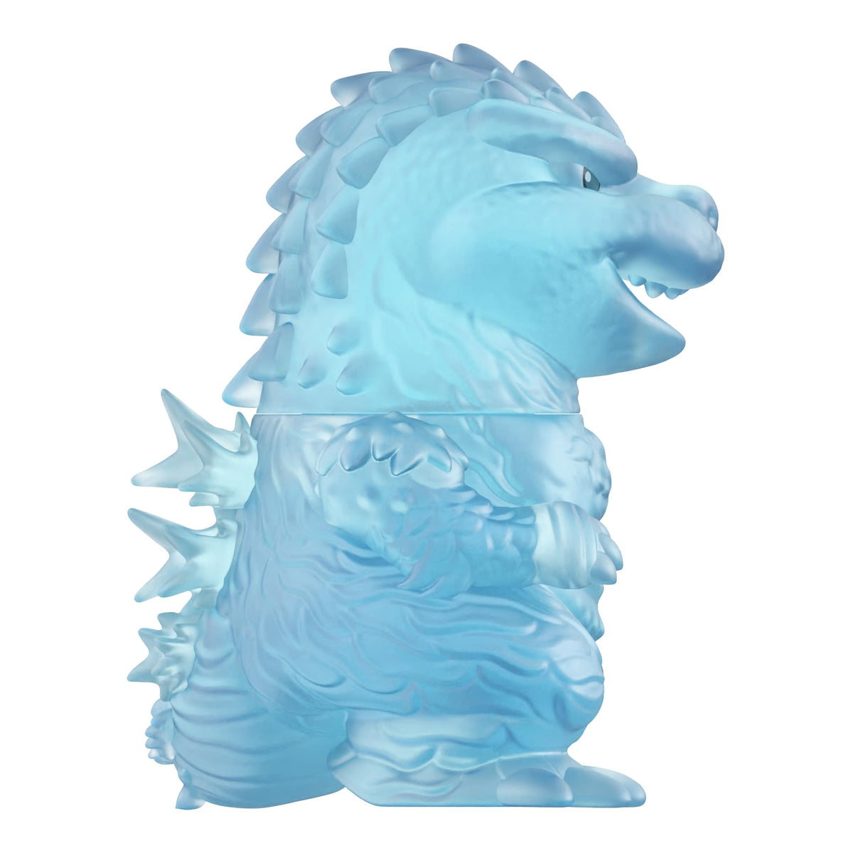 Premium soft vinyl texture of Super7 Godzilla Minus One clear blue figure.