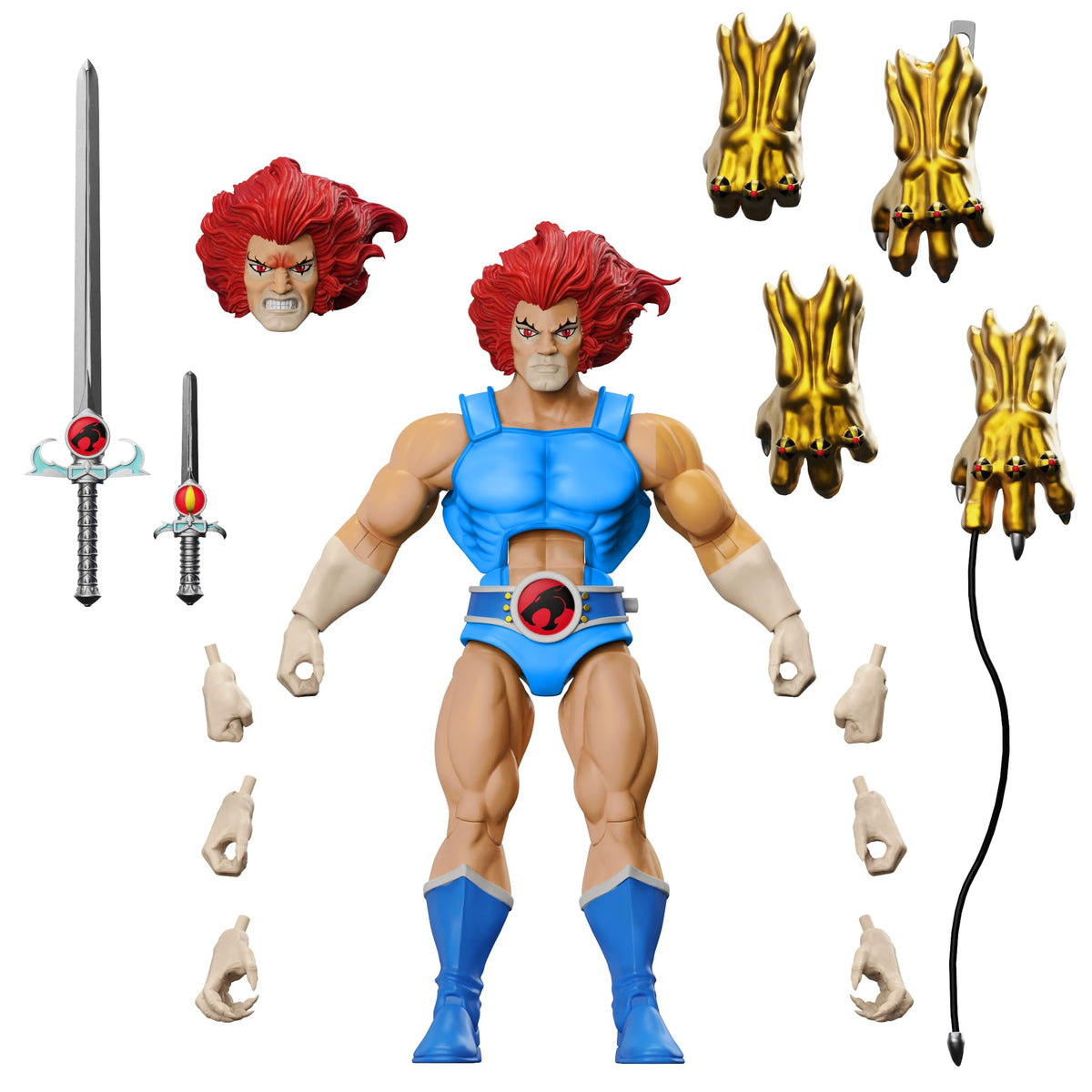 Super7 Lion-O ULTIMATES! front view shows poseable articulation for dynamic display