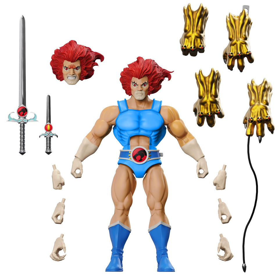 Super7 Lion-O ULTIMATES! front view shows poseable articulation for dynamic display