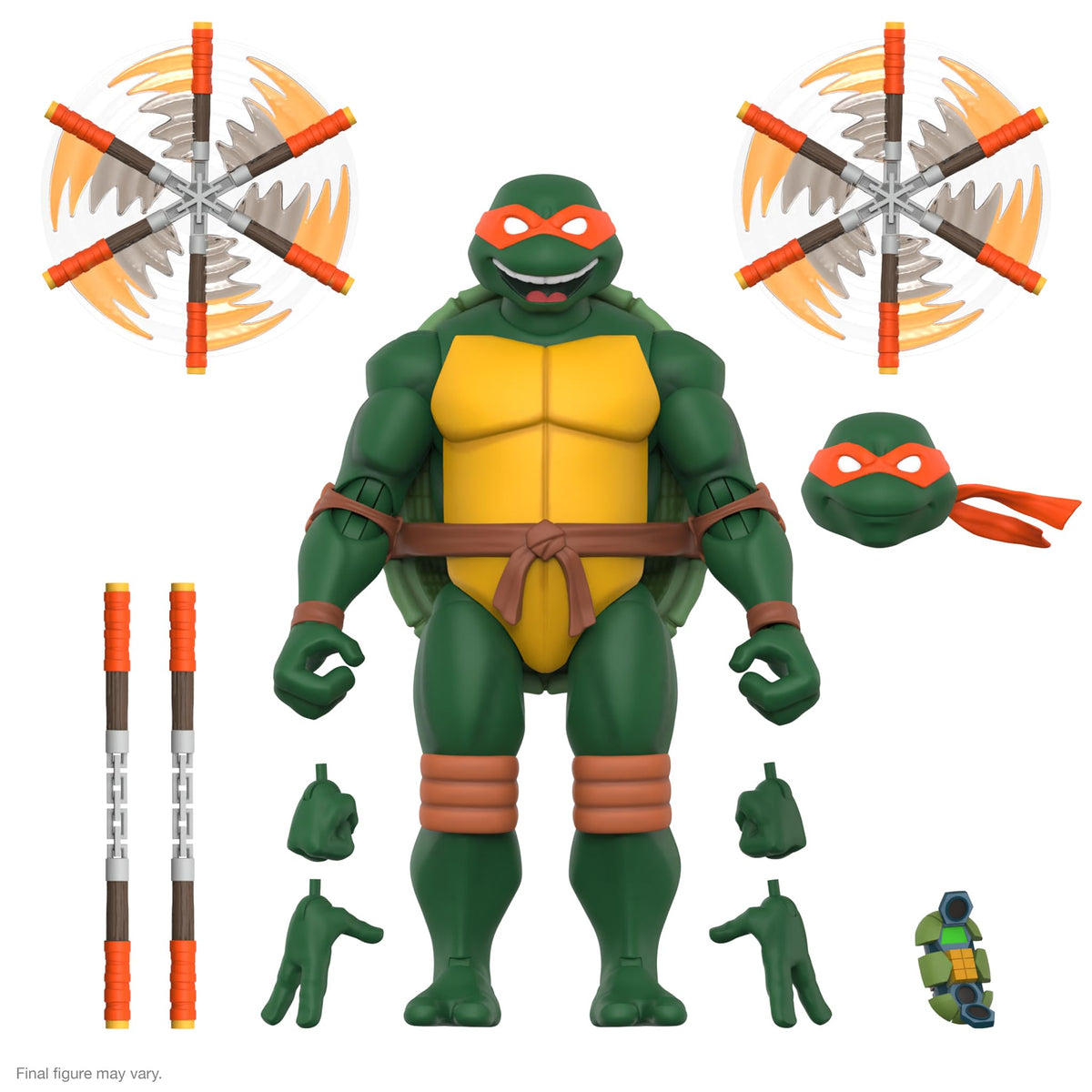 Super7 Michelangelo ULTIMATES! figure with premium sculpting for dynamic display poses