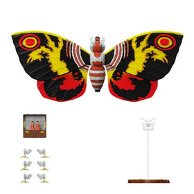 Super7 Mothra ULTIMATES! figure front view with film-accurate paint for display.