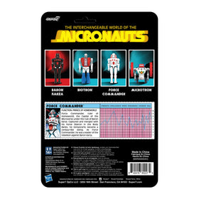 Super7 Micronauts Force Commander card-back art evokes vintage nostalgia.