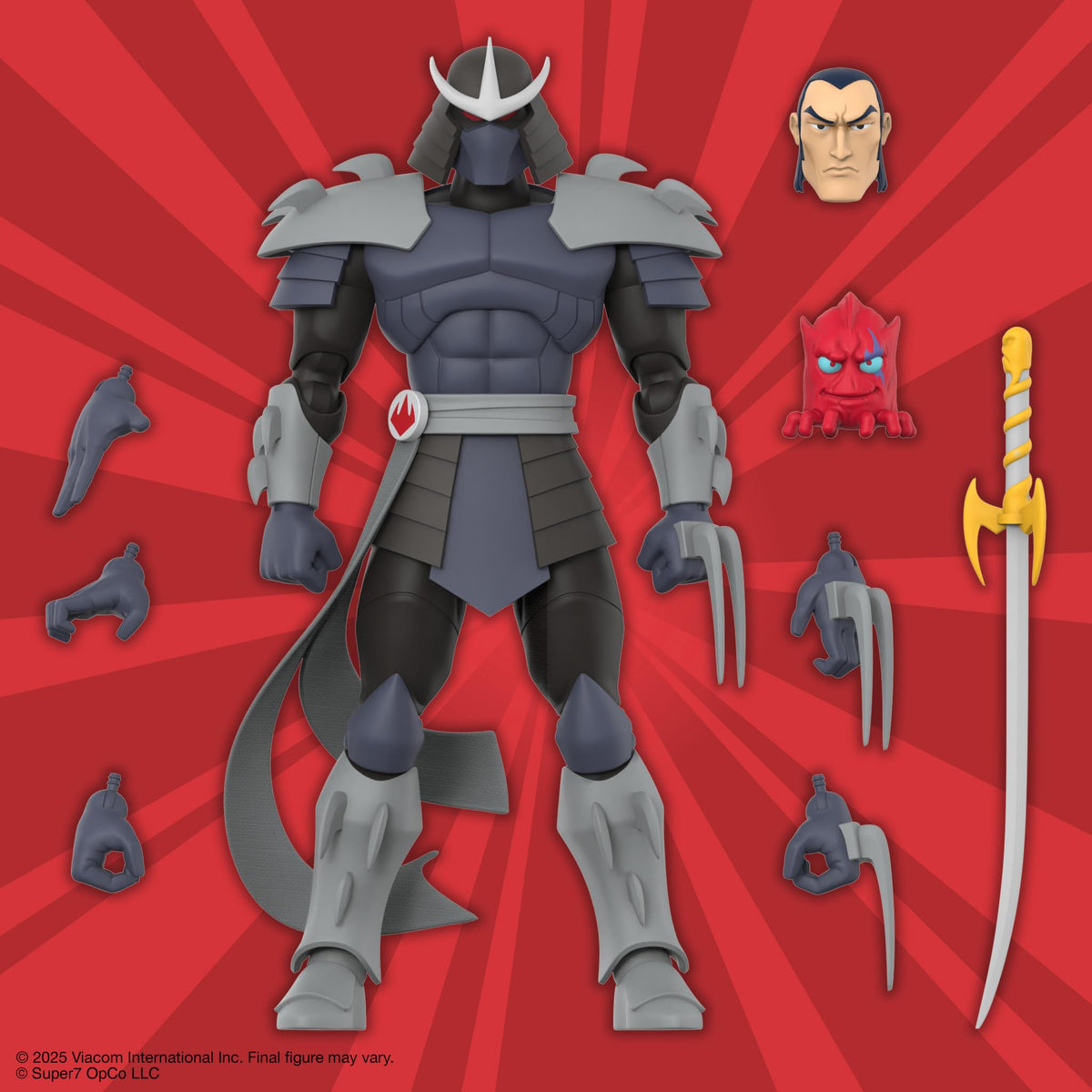 Super7 Shredder 7-inch scale fits standard display shelves.