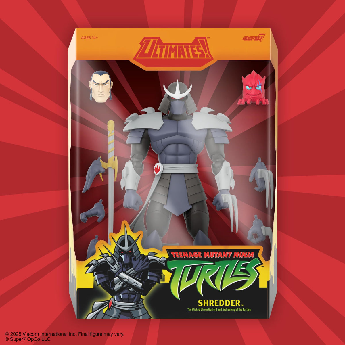 Super7 Shredder dynamic battle poses ideal for action dioramas.
