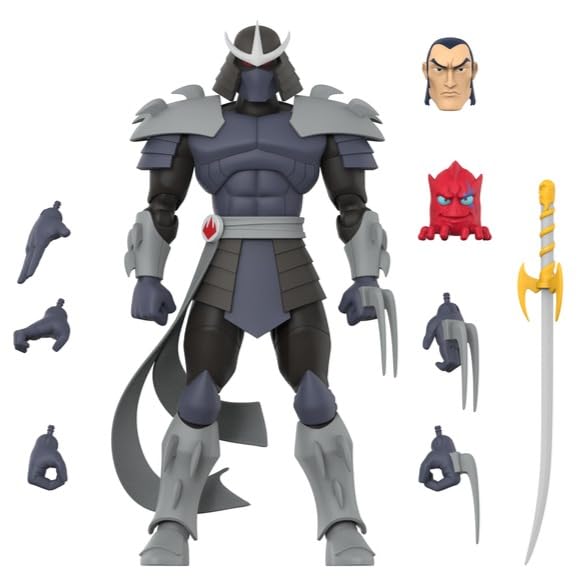 Super7 Shredder interchangeable heads for versatile display and dynamic posing.