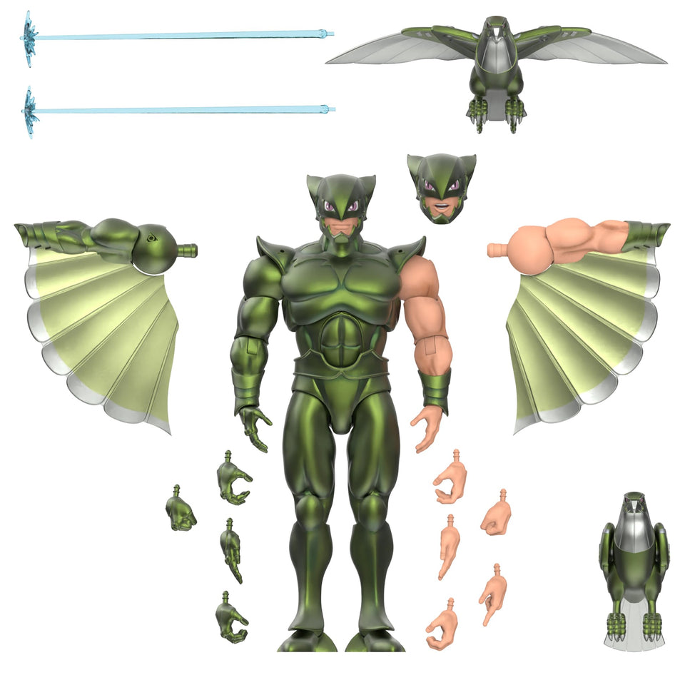 Super7 SilverHawks Flashback figure front view highlighting premium detailing and poseability