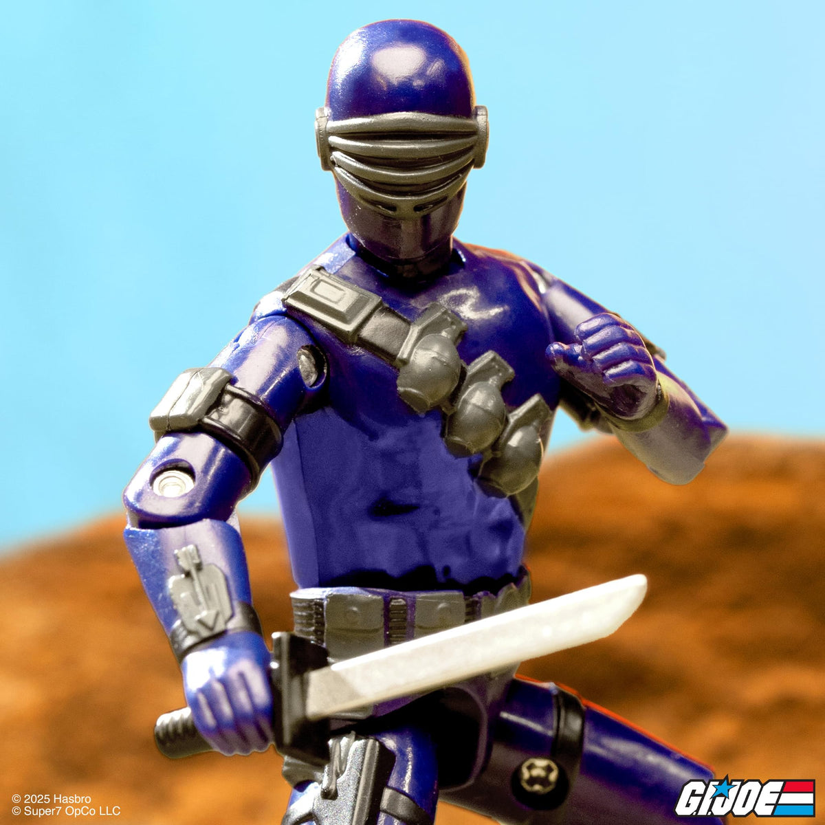 Super7 Snake Eyes cartoon blister cardback evokes vintage packaging.