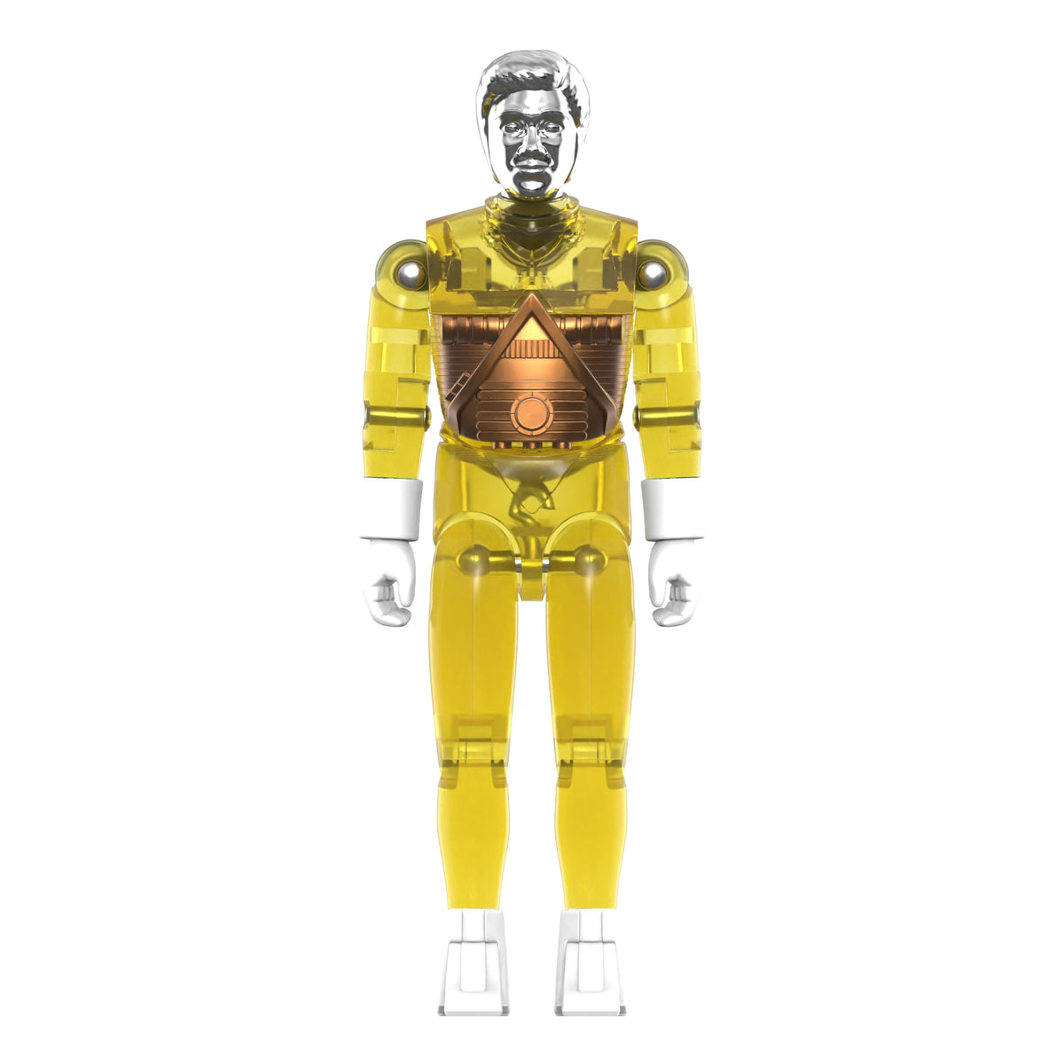 Removable gold vac-metal chest panel on the Time Traveler figure