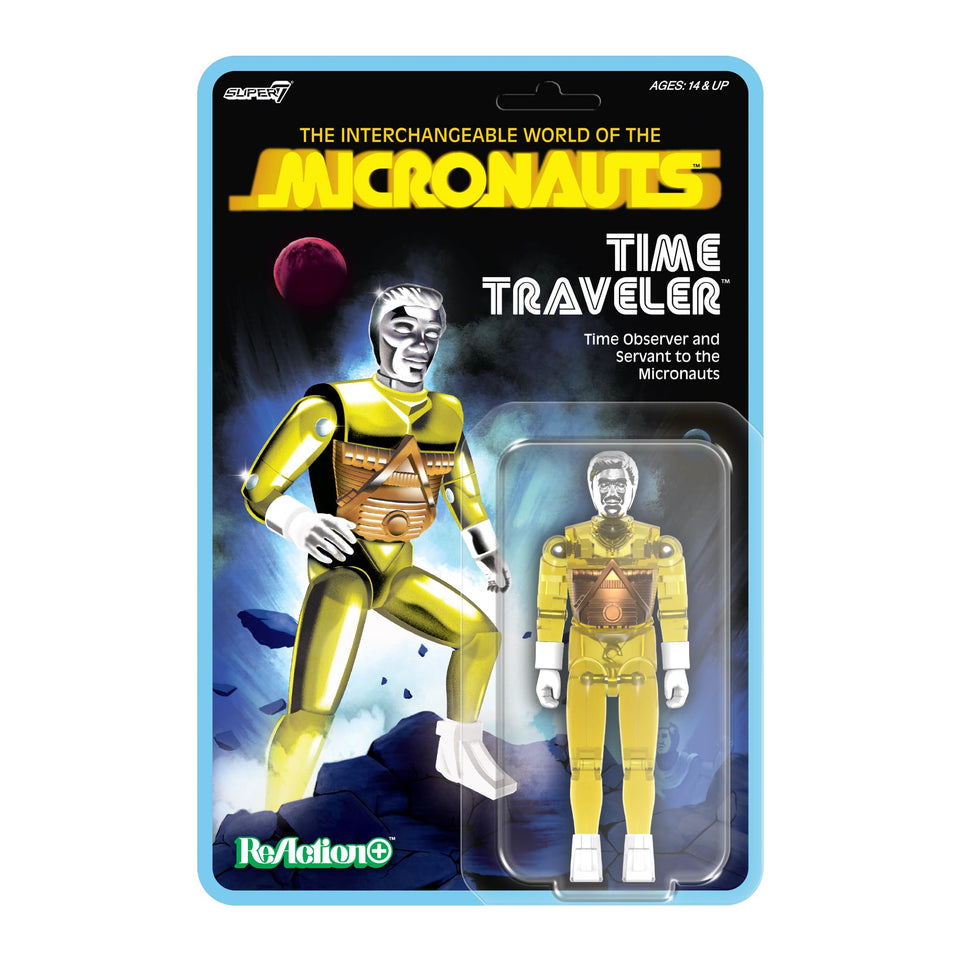 Super7 Time Traveler yellow figure front view for Micronauts fans