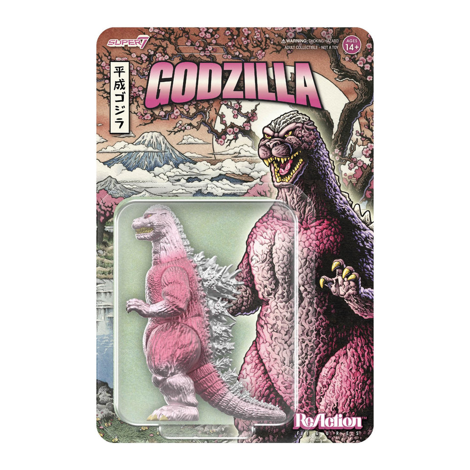 Super7 Toho Godzilla89 cherry blossom cardback enhances nostalgic display