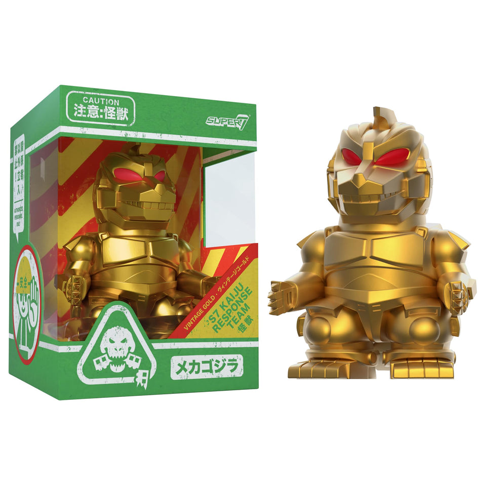 Super7 Toho Mechagodzilla Gold front view ideal for collector display.