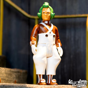 Super7 Oompa Loompa close-up details highlighting outfit and charm