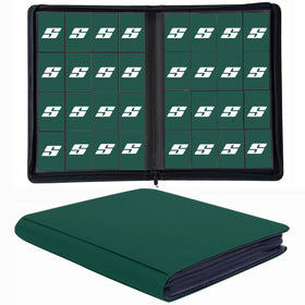 SuperAimi 1000-pockets binder with green cover keeps cards organized and protected.