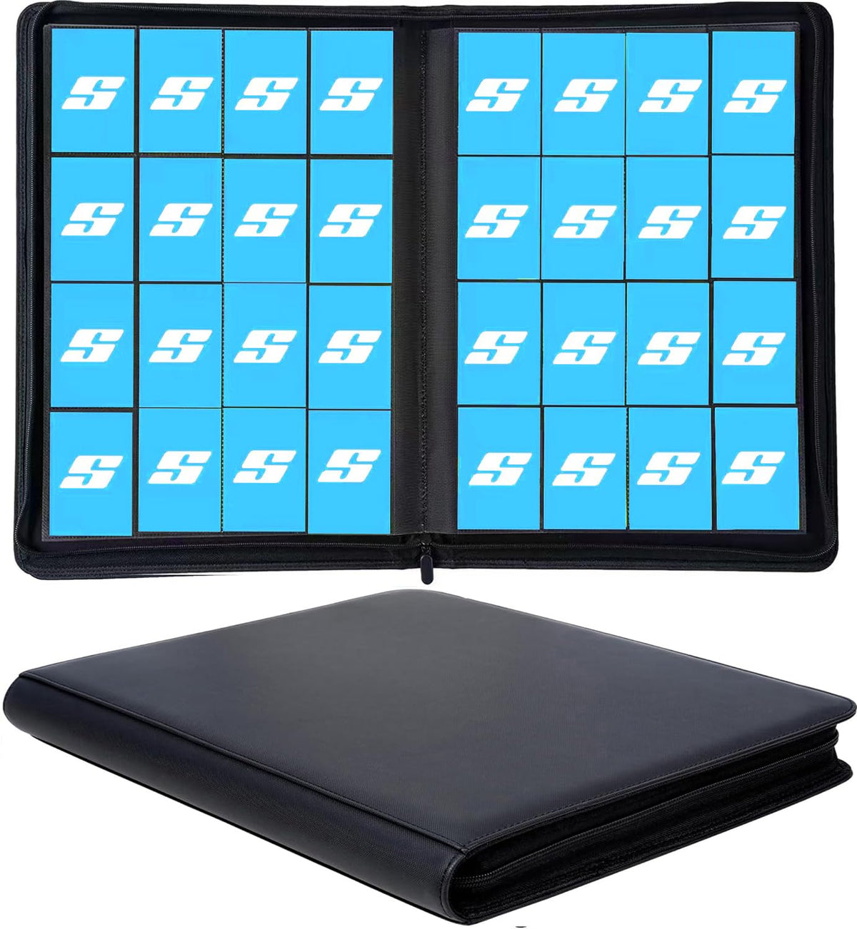SuperAimi 16-pocket card binder front view for organized MTG cards.