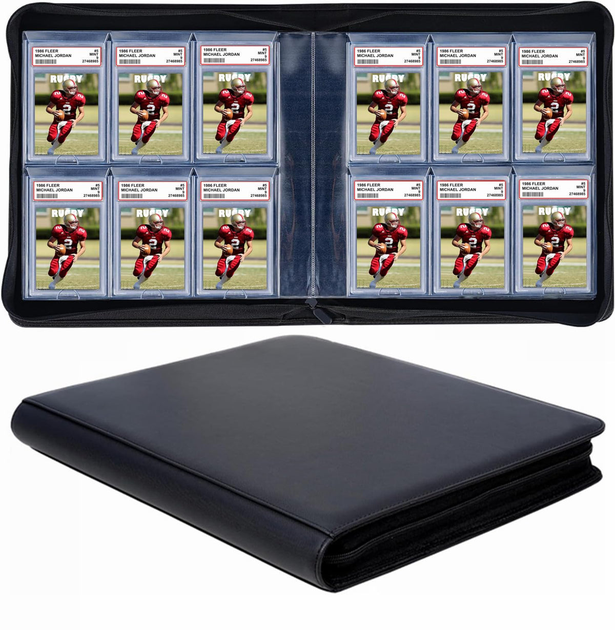 SuperAimi 60-pocket binder front cover with durable PU leather protection.