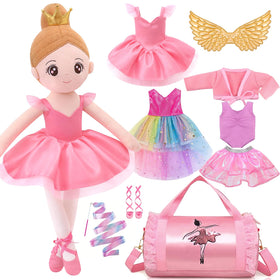 SUPERGFS ballerina doll with pink tutu promotes imaginative play and cuddly comfort.