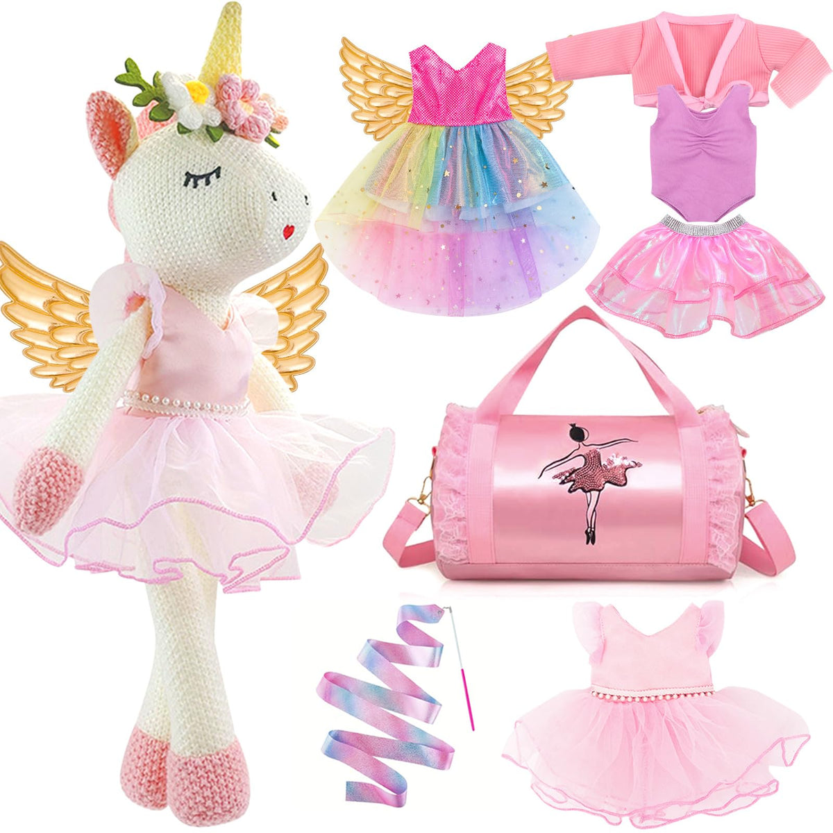 SUPERGFS Unicorn Ballerina Doll full set for imaginative play and gifting.