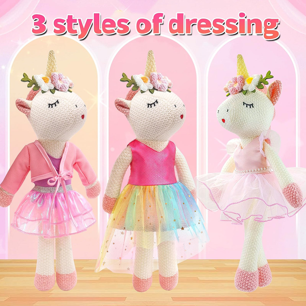 SUPERGFS Unicorn Ballerina Doll pink ballet bag keeps outfits organized on the go.