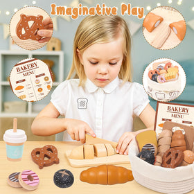 SUPERGFS wooden toast slices spark role-play as a cozy cafe or bakery.