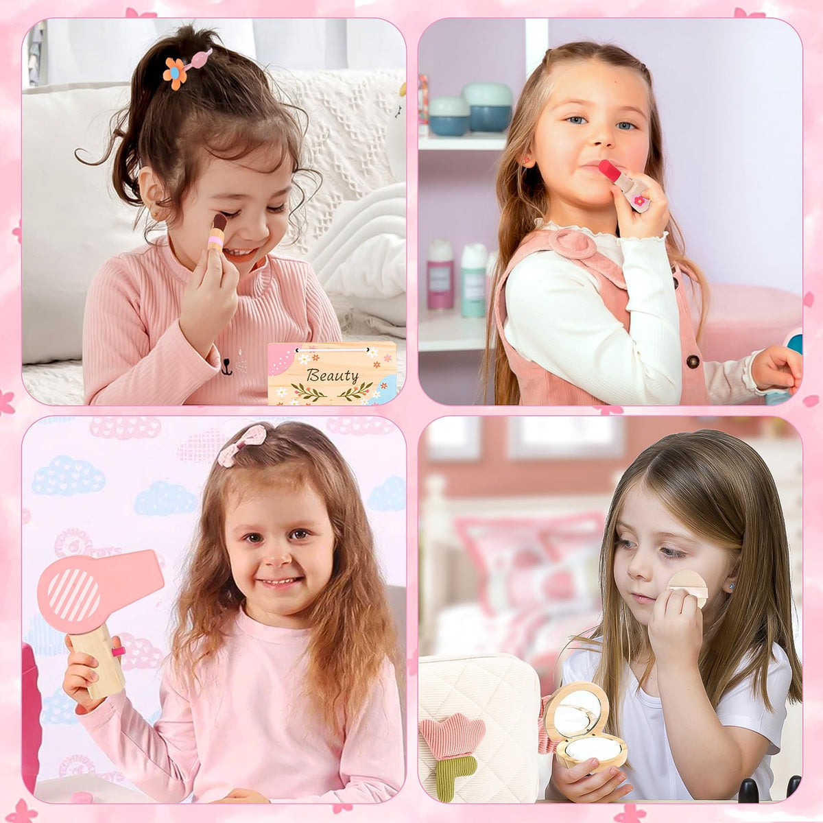 SUPERGFS compact mirror completes a tidy pretend routine.
