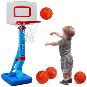 SUPER JOY toddler basketball hoop with stable base for safe indoor play