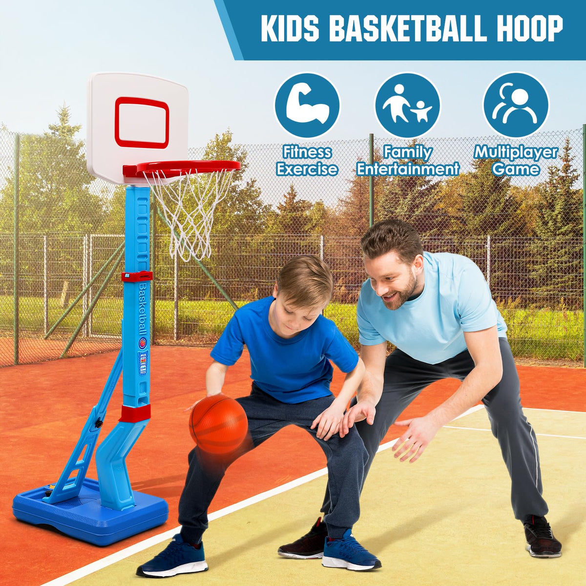 SUPER JOY portable basketball hoop is perfect for travel