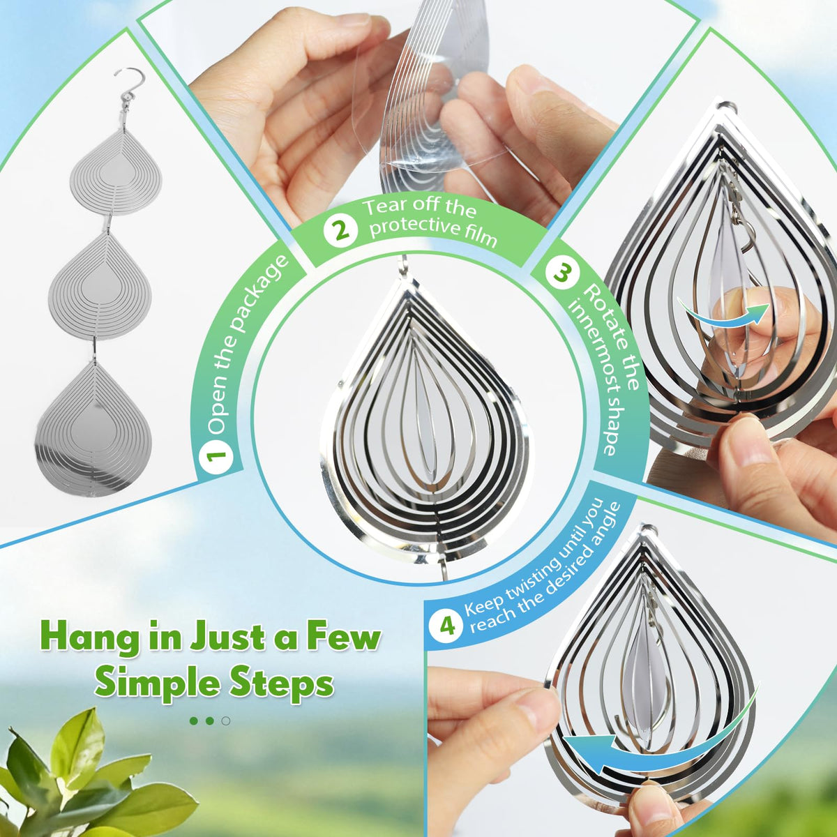 Superlong 3-piece spinner kit simplifies setup for quick hanging