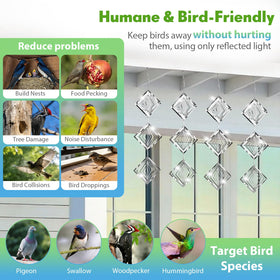 Superlong outdoor bird scare devices add decorative charm while keeping plants safe.