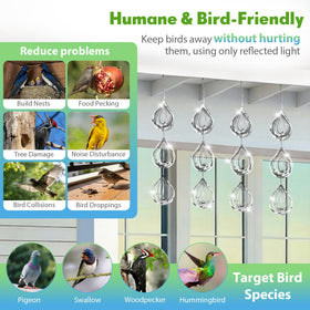 Superlong patio garden decor wind spinner adds charm while deterring birds