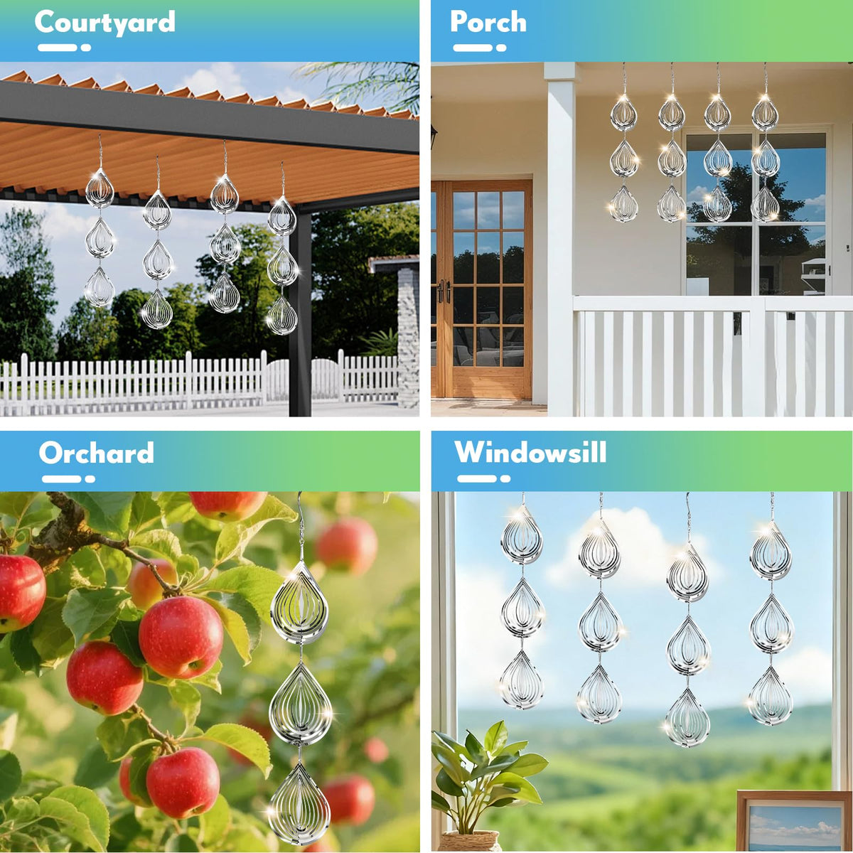 Superlong woodpecker and pigeon deterrent spinners deter nuisance visitors