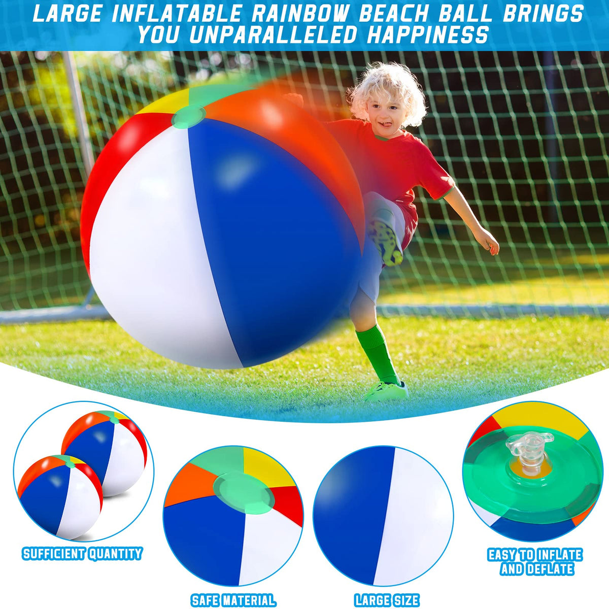 Supervitae rainbow beach ball festive party scene for decoration and play