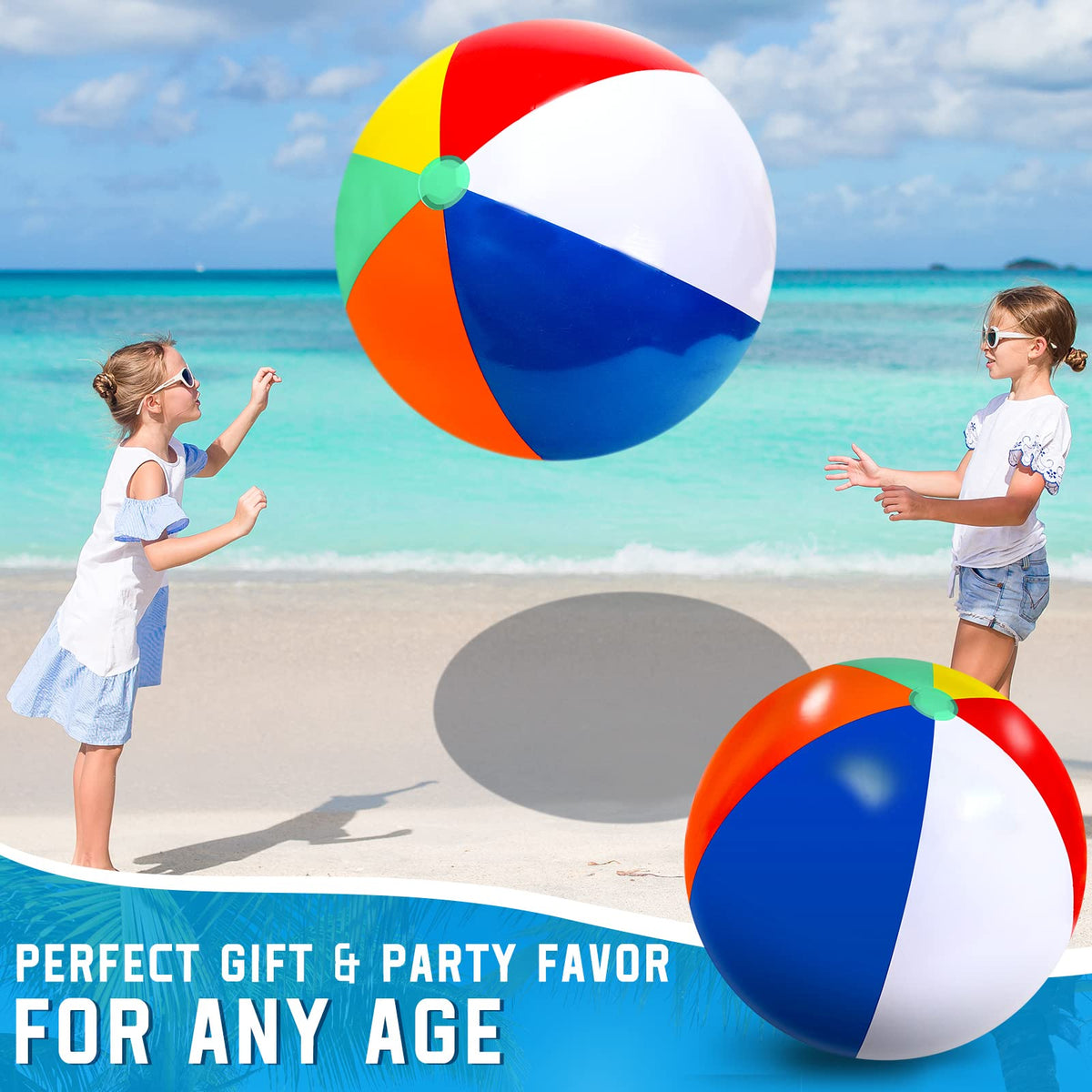 Supervitae rainbow beach ball ready for water games and pool fun