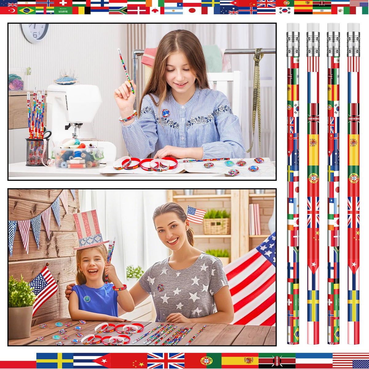 Supervitae world flags designs showcase diverse nations for educational use.