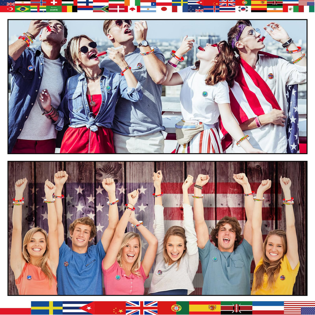 Supervitae world flags travel decor for classrooms, parties, and home celebrations.