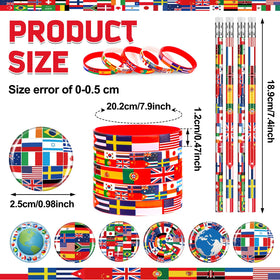 Supervitae world flags pin badges add vibrant accents to outfits and bags.