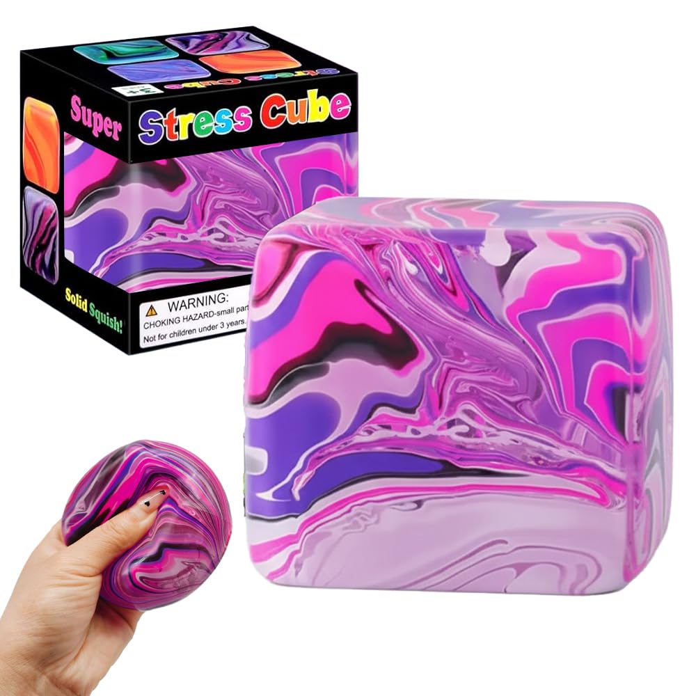 SUPERZON Squishy Cube ice-design close-up showing calming tactile feedback for focus