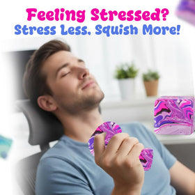 SUPERZON Squishy Cube purple swirl color enhances sensory play and focus