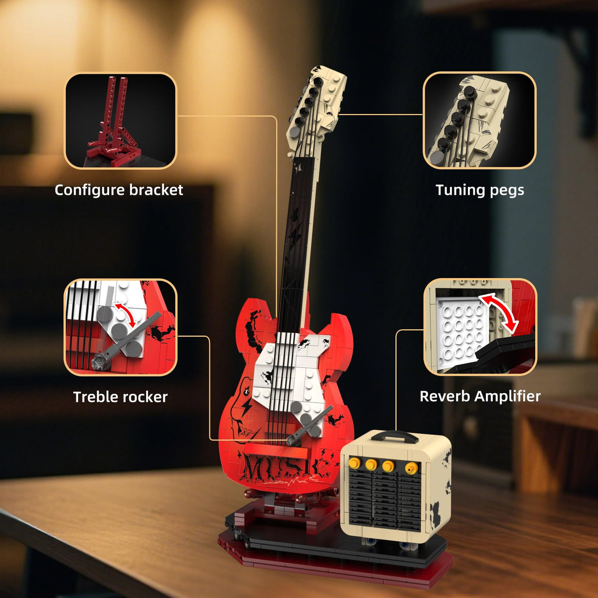 Suplanet five-string layout showcases the finished model for collection.