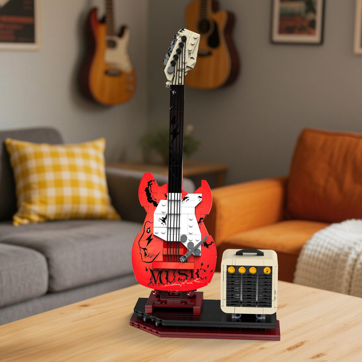 Suplanet treble rocker detail mirrors authentic guitar aesthetics for display.