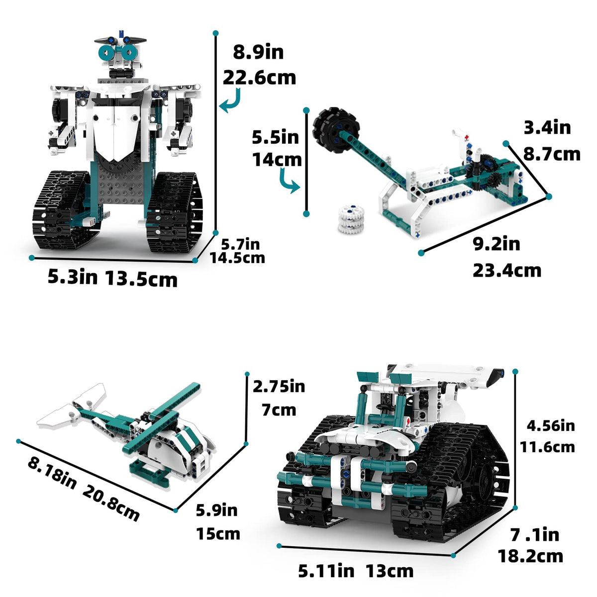 Suplanet robot-building pieces shown for versatile designs