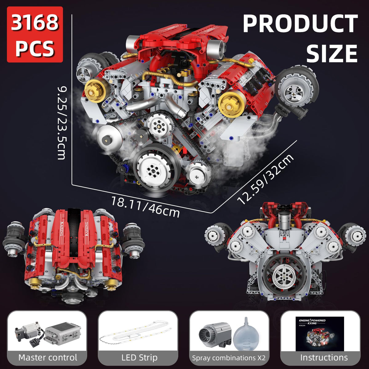 Suplanet V8 engine desktop decor display enhances a stylish home or office workspace